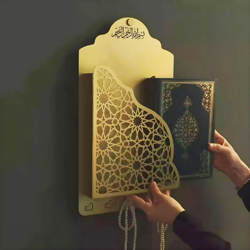 Quran Box With Tasbih Hanger Black/Golden - Image 6