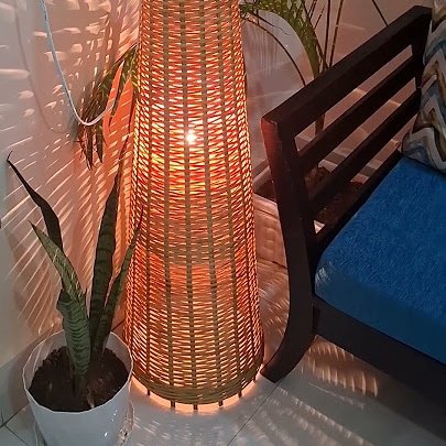 Eco Friendly Bamboo Stand Lamp - Image 2